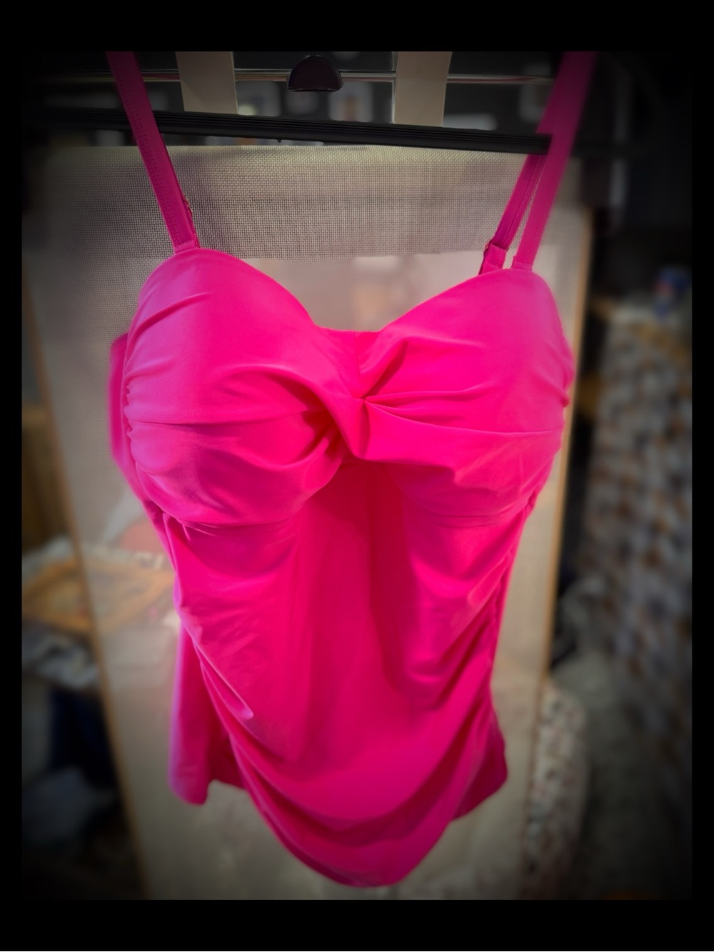 RELLECIGA Hot Pink Twist-Detail Swim Top